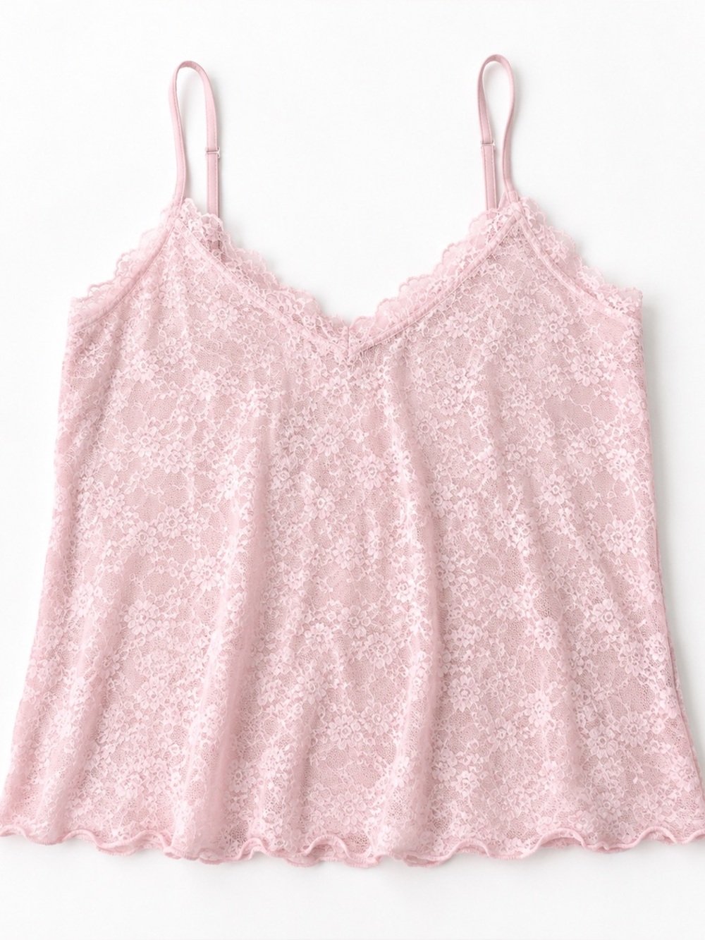 Old Navy Pink Floral Lace Cami Tank Top Large Y2K Coquette